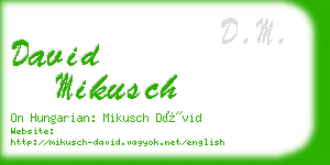 david mikusch business card